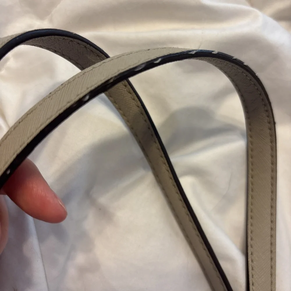 Kate Spade Beige Crossgrain Leather Large City Classic Zip Tote Handbag